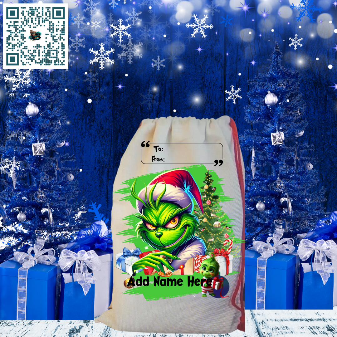 Custom Grinchmas Blue Sack